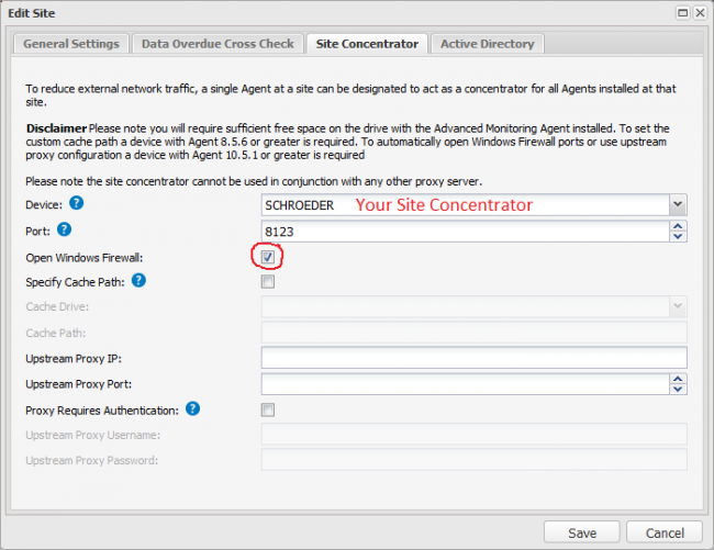 Designate a Site Concentrator