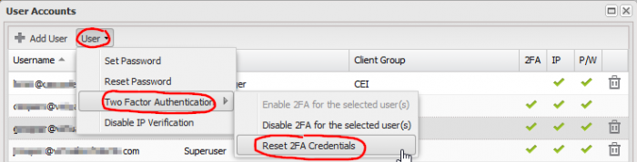 Reset 2FA for a MSP RMM User