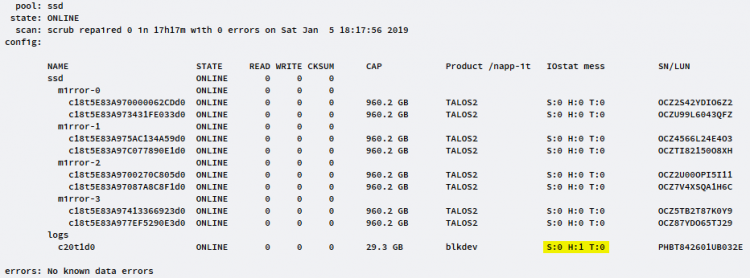 ZFS Disk Errors