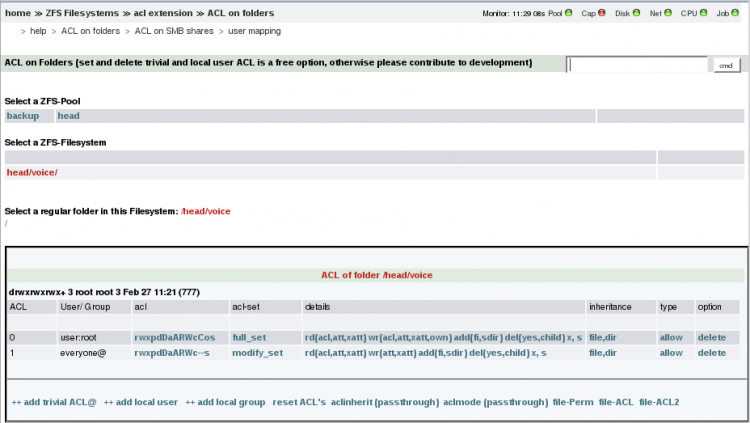 ZFS Folder ACLs