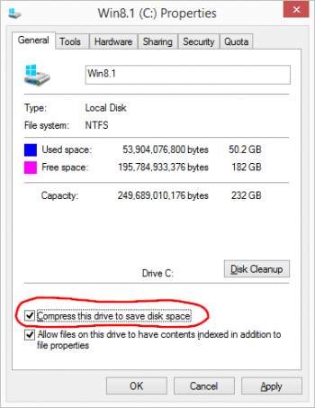 Enable Disk Compression