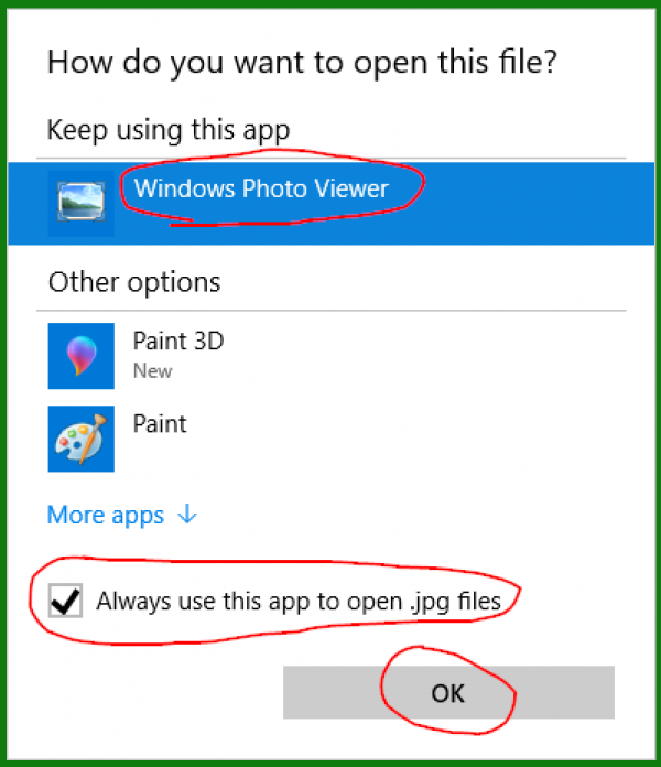 Confirm Use as Default
