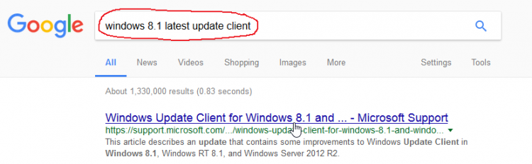 Search for Latest Update Client