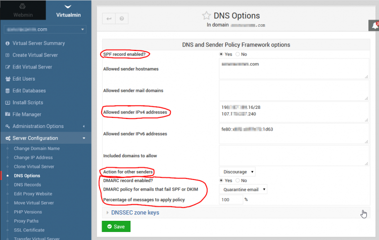 Create and Implement SPF and DMARC for Virtualmin Domain