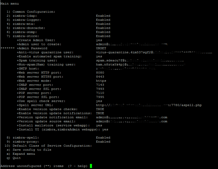 Zimbra 9 OSE Install Script