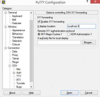 PuTTY Main Interface