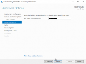 Choose the Short (NETBIOS) Directory Name