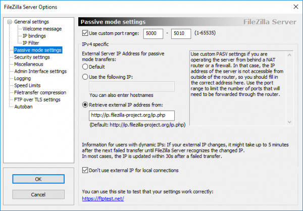 Passive Mode Settings