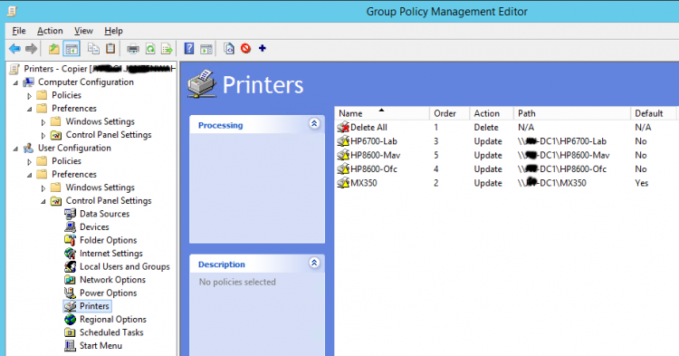 Group Policy Preference for Shared Printers