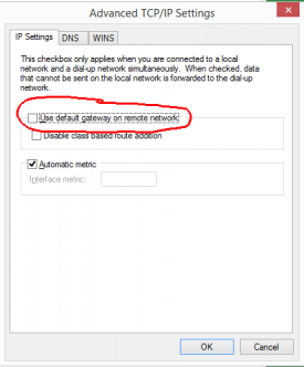 Windows VPN Advanced TCP/IP Properties