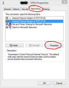 Windows VPN Connection Properties