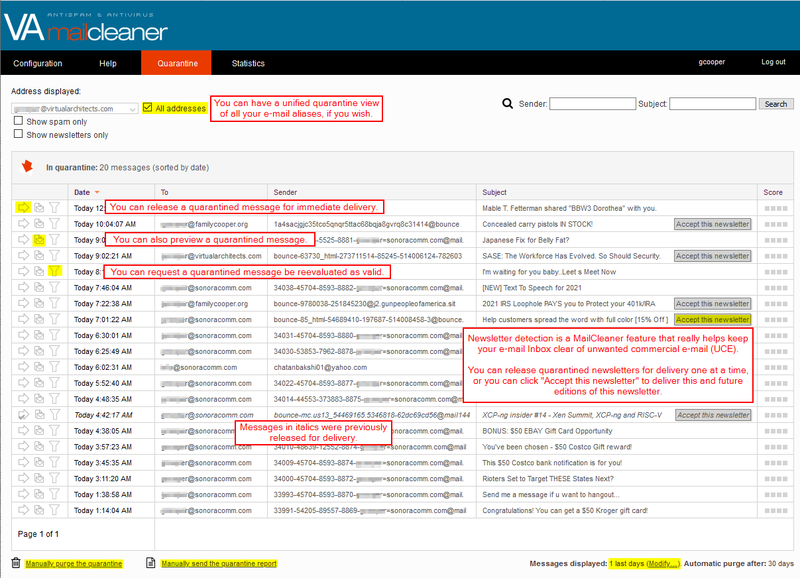 MailCleaner User Quarantine