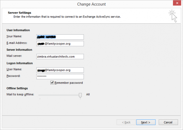 Outlook 2016 Change Account