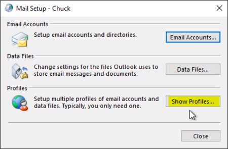Show Outlook Profiles