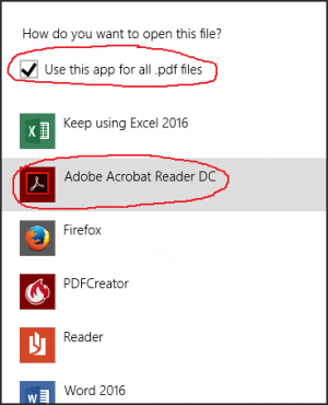 Choose Adobe Acrobat DC