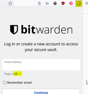 Click Bitwarden Icon in Firefox