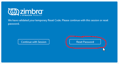 Continue to the Password Reset Page