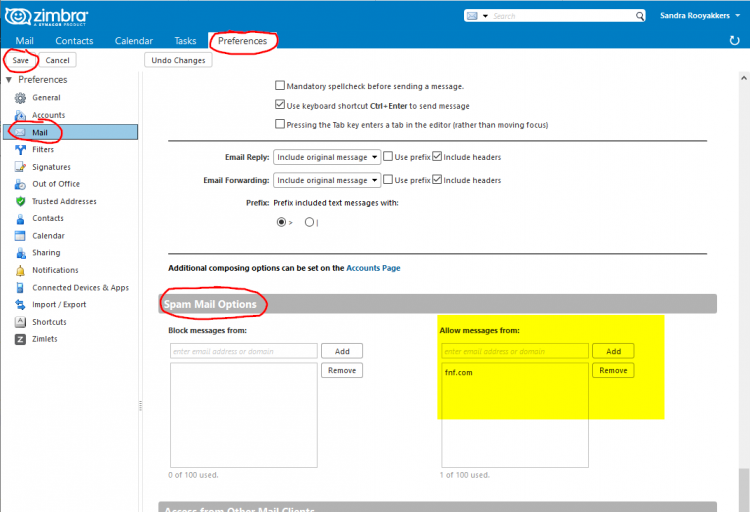 Whitelist or Blacklist a Remote Sender