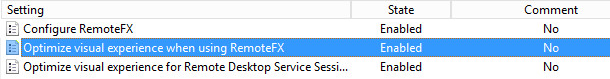 RemoteFX for windows Server 2008 R2 Settings