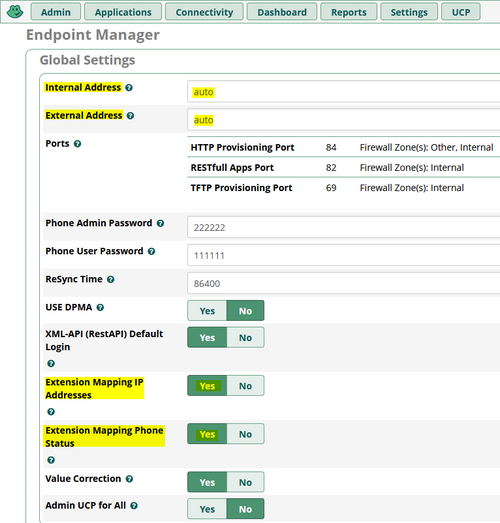 EPM Global Settings