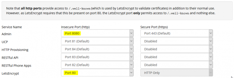 FreePBX System Admin Port Management