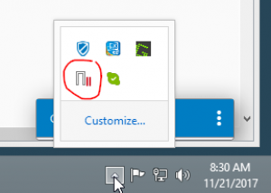 Open the RAS client by double-clicking the System Tray icon
