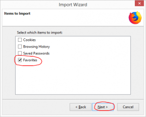 Import IE Bookmarks