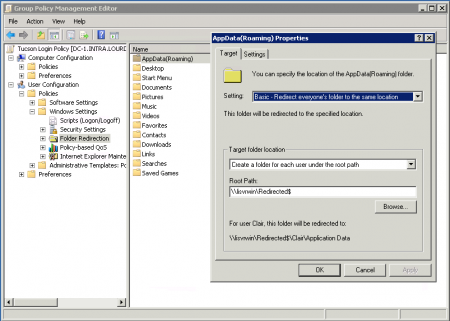 Using Group Policy Editor - Target Tab