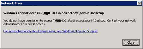 Admins Can't Access Redirected Folders