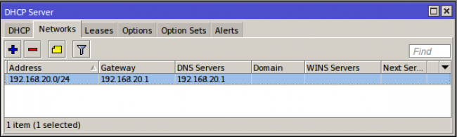 Mikrotik DHCP Server Settings