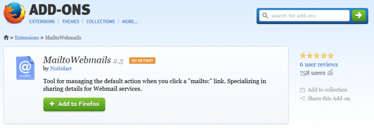 Install the MailtoWebmails Add-On