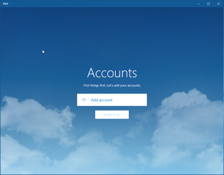 Start the Windows 10 Mail app and click Add Account