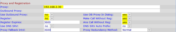 Proxy and Registration Settings for Paging