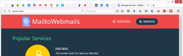 Manage the MailtoWebmails Add-On